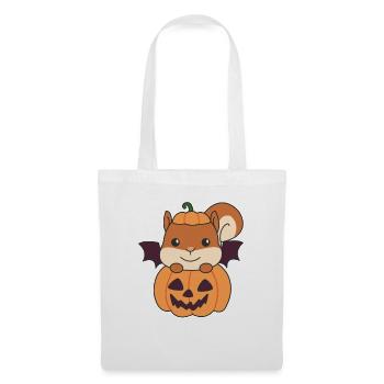 Squirrel Happy Halloween Pumpkin Bat - Tote Bag - white - Front