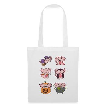 Axolotl Halloween Devil Pumpkin Vampier Costume - Tote Bag - white - Front