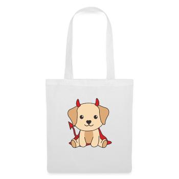 Labrador Happy Halloween Devil Costume - Tote Bag - white - Front