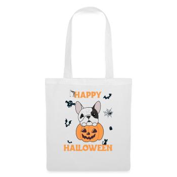 Bulldog in Pumpkin Cute Dogs Happy Halloween - Tote Bag - white - Front