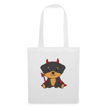 Rottweiler Happy Halloween Devil Costume - Tote Bag - white - Front
