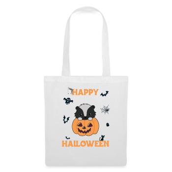 Skunk Citrouille Mignon Skunk Joyeux Halloween - Sac en tissu - blanc - Devant