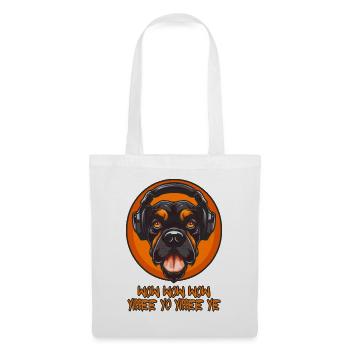 Musique, Casque, Chien, Hip Hop - Sac en tissu - blanc - Devant