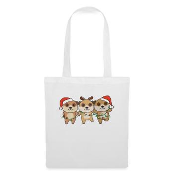 Suricate Noël Animaux d’hiver Suricate - Sac en tissu - blanc - Devant