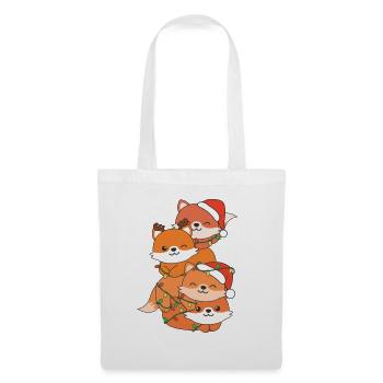 Fox, Christmas Tree, Christmas Animals, Foxes - Tote Bag - white - Front