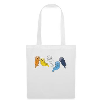 Aroace Flag Pride LGBTQ Cute Otter - Tote Bag - white - Front