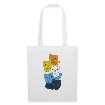 Aroace Flag Pride LGBTQ Cute Cats Bunch - Tote Bag - white - Front