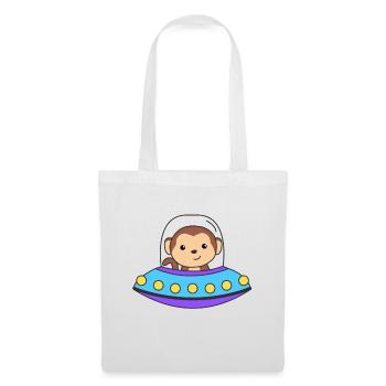Monkey UFO Space Universe - Tote Bag - white - Front