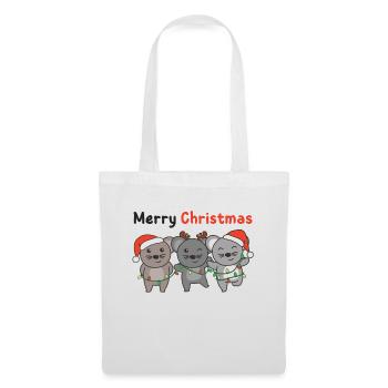 Souris, Noël, Hiver, Animaux, Souris - Sac en tissu - blanc - Devant