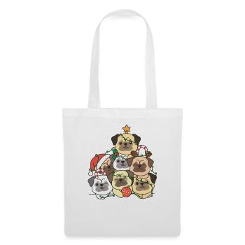 Pug Christmas Tree Funny Animal Christmas - Tote Bag - white - Front