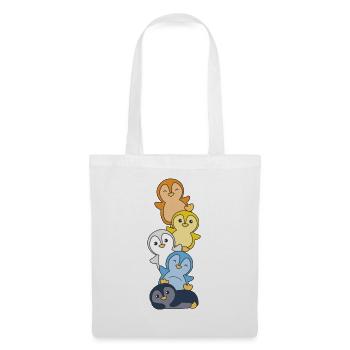 Aroace Flag Pride LGBTQ Cute Penguin Stack - Tote Bag - white - Front