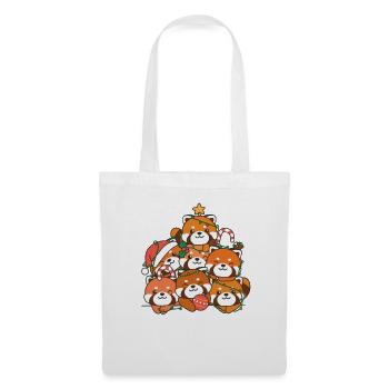 Roter Panda Weihnachtsbaum lustige Tier - Stoffbeutel - Weiß - Vorne
