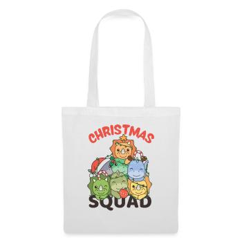 Dinosaurier Weihnachtsbaum Christmas Squad Dinos - Stoffbeutel - Weiß - Vorne