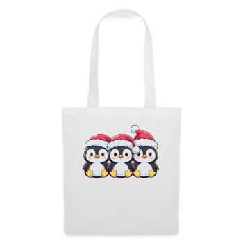 Pingouin Noël Animaux Pingouins mignons - Sac en tissu - blanc - Devant
