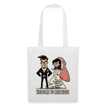 Bienvenue au mariage, au marié et à la mariée - Sac en tissu - blanc - Devant