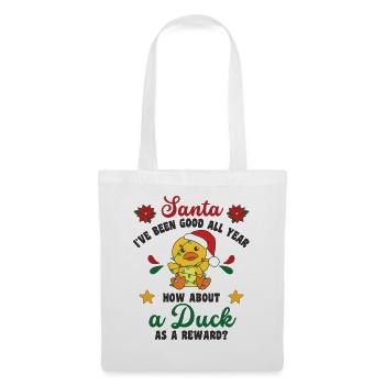 Je veux un canard pour Noël canards mignons - Sac en tissu - blanc - Devant