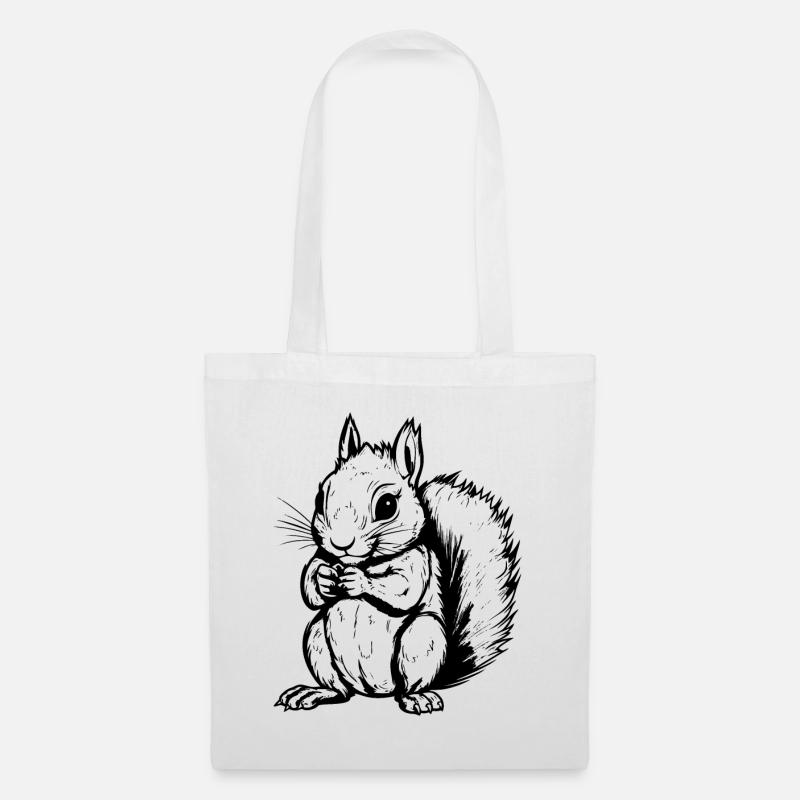 Ein Eichhörnchen - Stoffbeutel - Weiß
