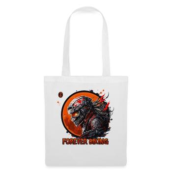 Forever Biking : Skull Emblem à moto - Sac en tissu - blanc - Devant