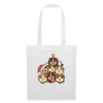 Cochon d’Inde arbre de Noël drôle Animal - Sac en tissu - blanc - Devant