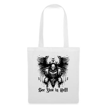 See you in hell, emblem skull - Tote Bag - white - Front