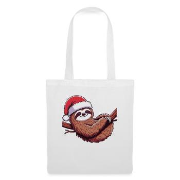 Paresseux, Noël, Hiver, Animaux, Paresseux - Sac en tissu - blanc - Devant