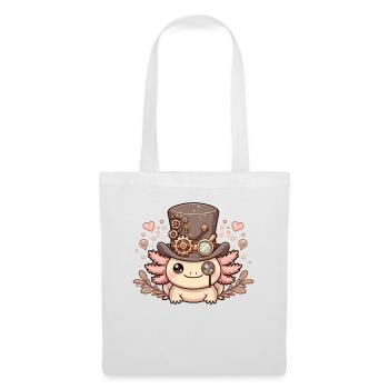Kawaii Steampunk Axolotl Fantasy Axolotl amant - Sac en tissu - blanc - Devant