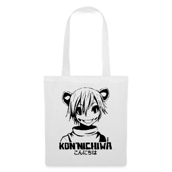 Konnichiwa Anime Fille - Sac en tissu - blanc - Devant