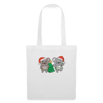 Souris, Noël, Hiver, Animaux, Souris - Sac en tissu - blanc - Devant