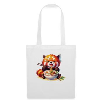 mignon panda roux mange des nouilles ramen pandas roux - Sac en tissu - blanc - Devant