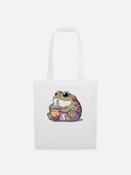 Kawaii Toads Bubble Tea Boba Toad - Tote Bag - white