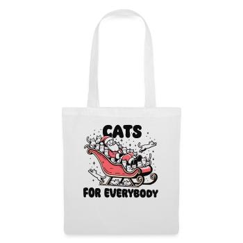 Weihnachtsmann mit Katzen schlitten – Cats for - Stoffbeutel - Weiß - Vorne