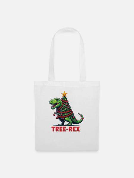 Tree-Rex lustiger Dinosaurier Wortspiel T-Rex - Stoffbeutel - Weiß