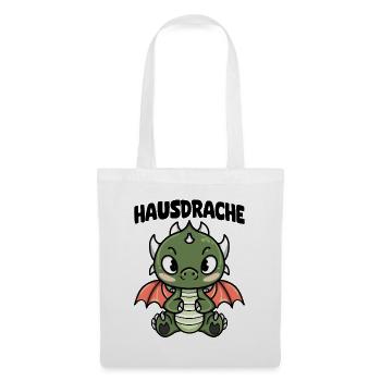 Hausdrache. Stark, Mutig und Unbesiegbar. Drache - Stoffbeutel - Weiß - Vorne