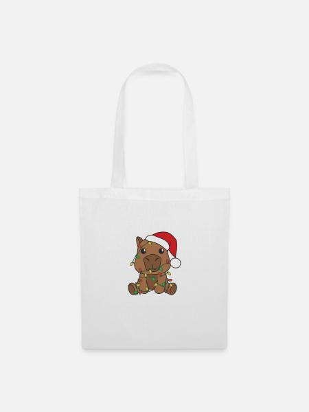 Capybara Weihnachten Winter Tiere Capybaras - Stoffbeutel - Weiß