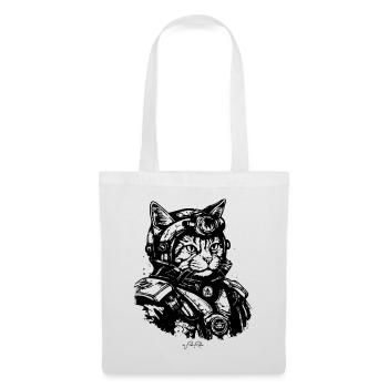 Ein Weltraum-Marine-Katze - Stoffbeutel - Weiß - Vorne