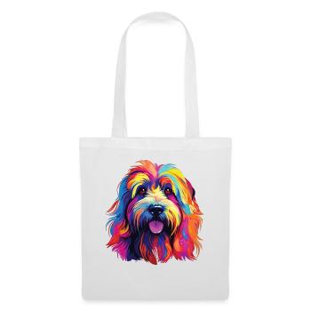 Aquarelle coloré Bearded Collie - Sac en tissu - blanc - Devant