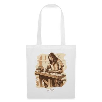 Jesus Josef: Der urprüngliche Zimmermann - Stoffbeutel - Weiß - Vorne