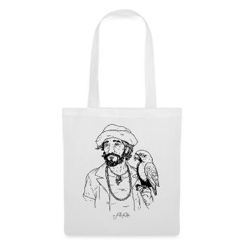 Attractive pirate with parrot - Tote Bag - white - Front