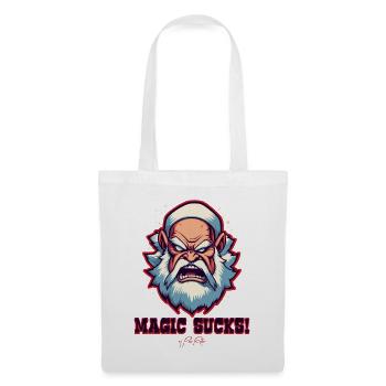 La magie, c’est ennuyeux : le vieux grand-père magicien - Sac en tissu - blanc - Devant