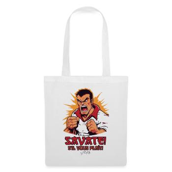 Savate d’Art Martial Français - Sac en tissu - blanc - Devant