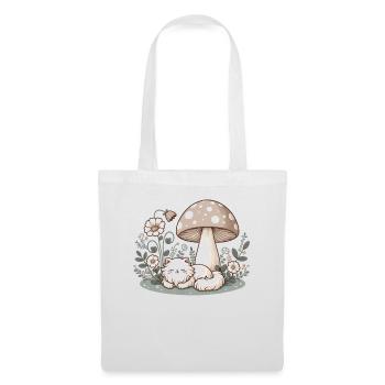 Cottagecore Chat Esthétique Dans Les Bois Champignon - Sac en tissu - blanc - Devant