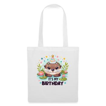 Loutre pour l’anniversaire des enfants, c’est mon anniversaire - Sac en tissu - blanc - Devant