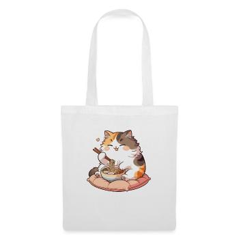 chat mignon mange des nouilles ramen chats ramen - Sac en tissu - blanc - Devant