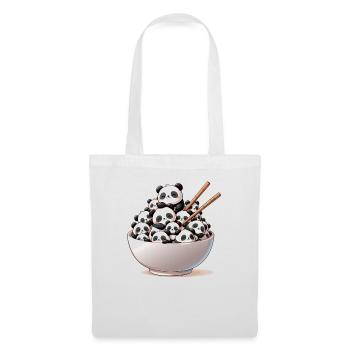 panda mignon mange des nouilles ramen pandas ramen - Sac en tissu - blanc - Devant