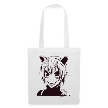 Anime Manga Stereotyp: Katzenohren Mädchen - Stoffbeutel - Weiß - Vorne