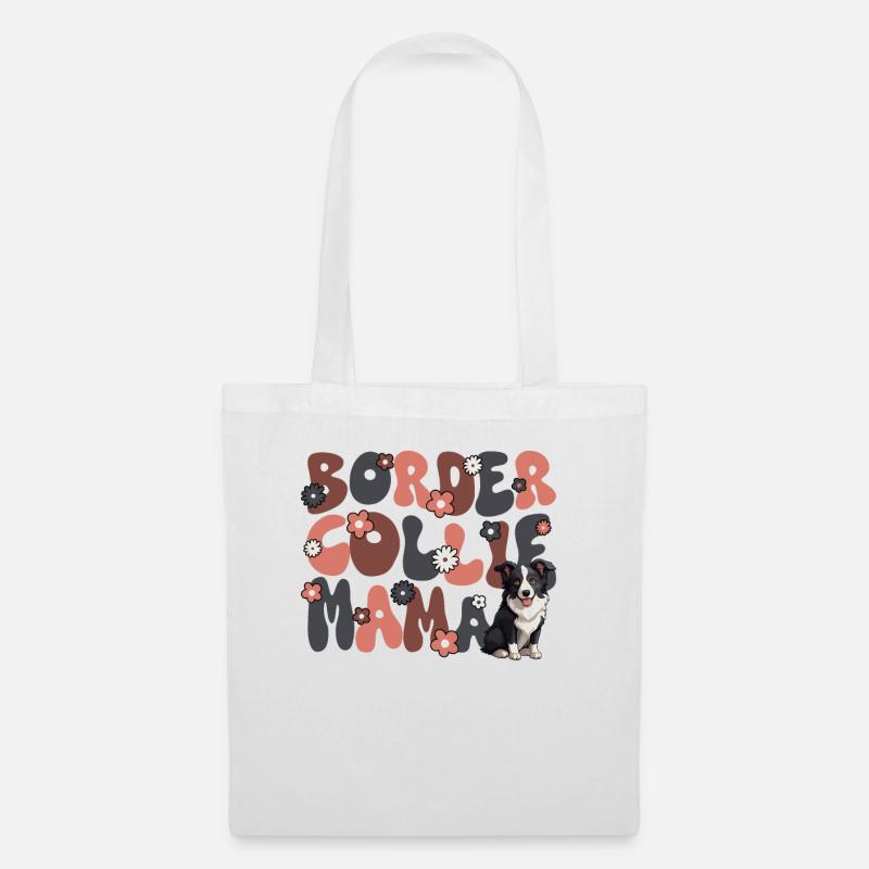 Border Collie Groovy Border Collie Mama - Stoffbeutel - Weiß