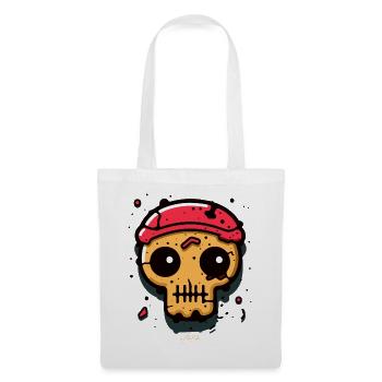 Crâne de pirate de garçon de cabine - Sac en tissu - blanc - Devant