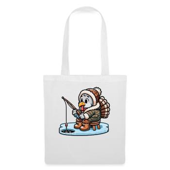 Eisfischen Thanksgiving Truthahn - Stoffbeutel - Weiß - Vorne