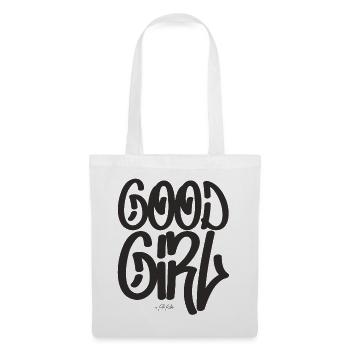 Text: Good Girl, gutes Mädchen - Stoffbeutel - Weiß - Vorne