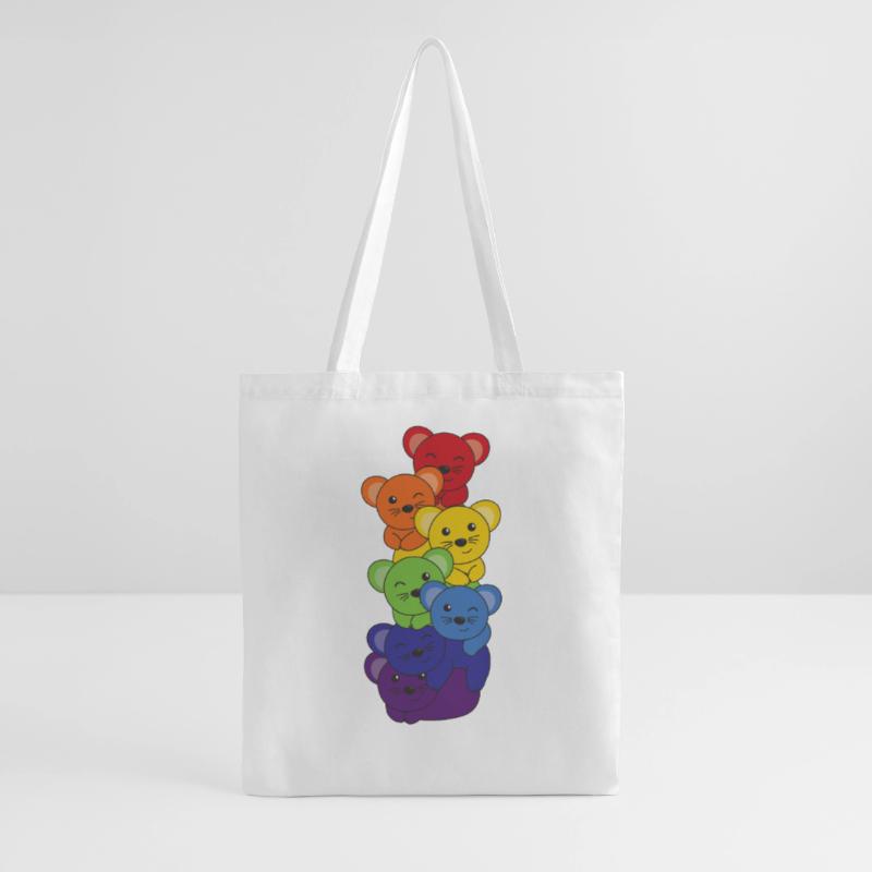 Rainbow Flag Pride LGBTQ Cute Mouse Stack Tote Bag